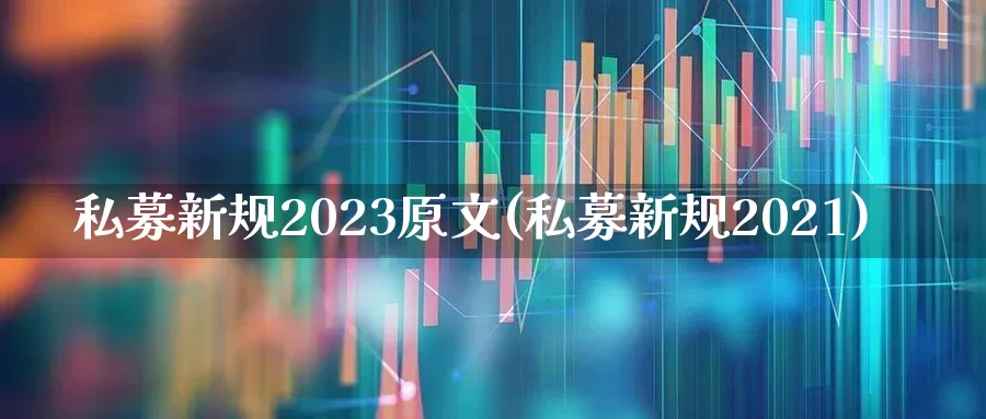 私募新规2023原文(私募新规2021)_https://www.ccit-cctv.com_创业板_第1张