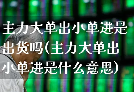 主力大单出小单进是出货吗(主力大单出小单进是什么意思)_https://www.ccit-cctv.com_上交所_第1张