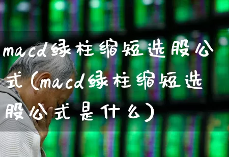 macd绿柱缩短选股公式(macd绿柱缩短选股公式是什么)_https://www.ccit-cctv.com_深交所_第1张