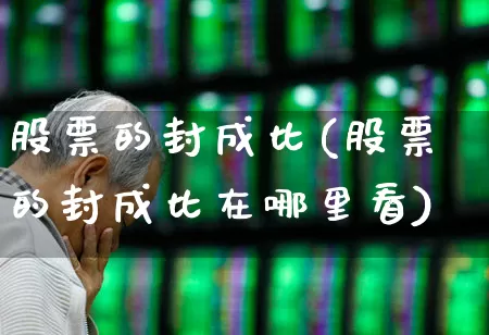 股票的封成比(股票的封成比在哪里看)_https://www.ccit-cctv.com_上交所_第1张