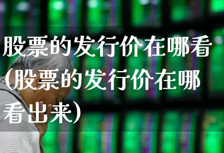 股票的发行价在哪看(股票的发行价在哪看出来)_https://www.ccit-cctv.com_深交所_第1张