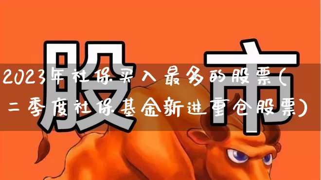 2023年社保买入最多的股票(二季度社保基金新进重仓股票)_https://www.ccit-cctv.com_科创板_第1张