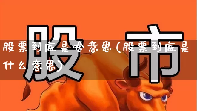 股票到底是啥意思(股票到底是什么意思)_https://www.ccit-cctv.com_深交所_第1张