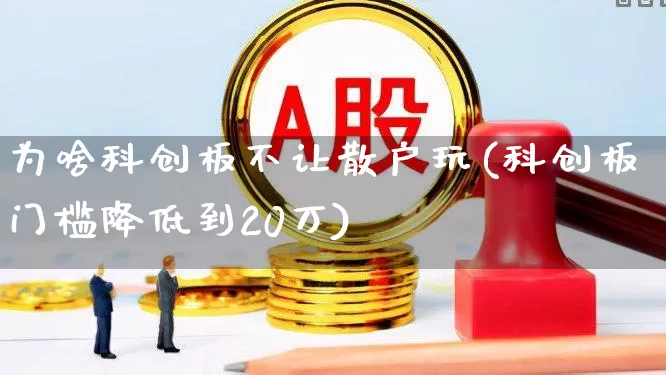 为啥科创板不让散户玩(科创板门槛降低到20万)_https://www.ccit-cctv.com_北交所_第1张