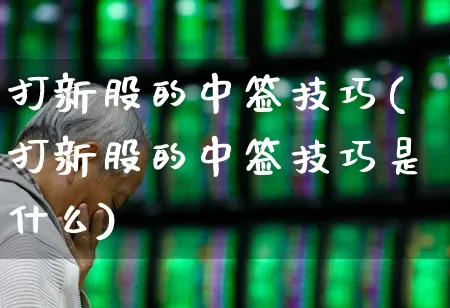 打新股的中签技巧(打新股的中签技巧是什么)_https://www.ccit-cctv.com_上交所_第1张
