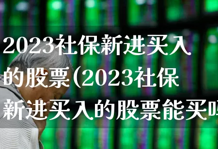2023社保新进买入的股票(2023社保新进买入的股票能买吗)_https://www.ccit-cctv.com_北交所_第1张