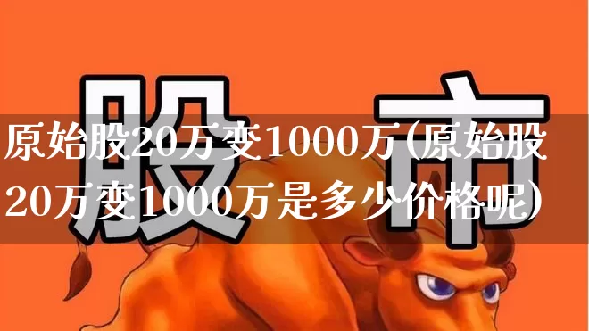 原始股20万变1000万(原始股20万变1000万是多少价格呢)_https://www.ccit-cctv.com_科创板_第1张