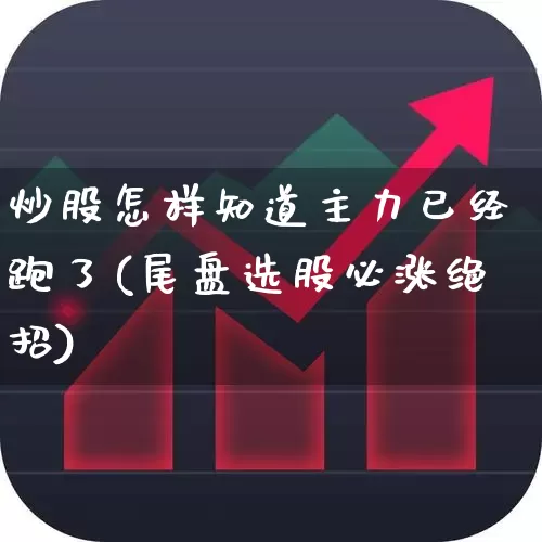 炒股怎样知道主力已经跑了(尾盘选股必涨绝招)_https://www.ccit-cctv.com_创业板_第1张