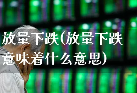 放量下跌(放量下跌意味着什么意思)_https://www.ccit-cctv.com_北交所_第1张