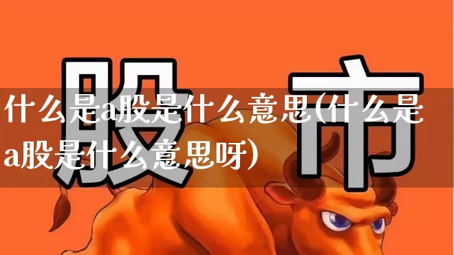 什么是a股是什么意思(什么是a股是什么意思呀)_https://www.ccit-cctv.com_科创板_第1张