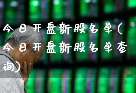 今日开盘新股名单(今日开盘新股名单查询)_https://www.ccit-cctv.com_深交所_第1张