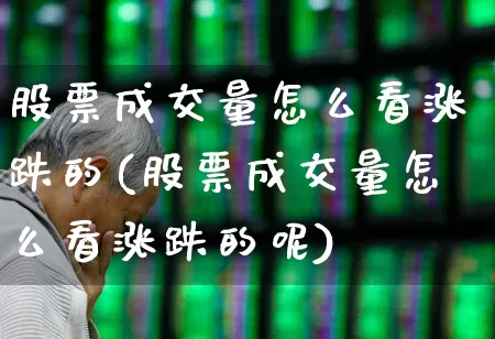 股票成交量怎么看涨跌的(股票成交量怎么看涨跌的呢)_https://www.ccit-cctv.com_上交所_第1张