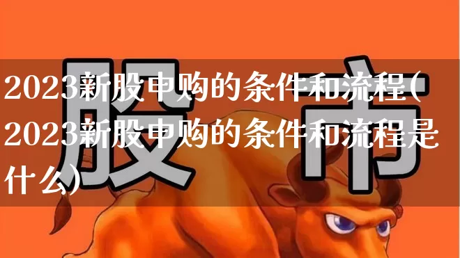 2023新股申购的条件和流程(2023新股申购的条件和流程是什么)_https://www.ccit-cctv.com_上交所_第1张