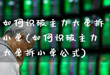 如何识破主力大单拆小单(如何识破主力大单拆小单公式)_https://www.ccit-cctv.com_创业板_第1张