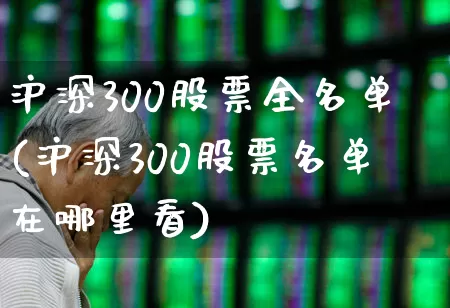 沪深300股票全名单(沪深300股票名单在哪里看)_https://www.ccit-cctv.com_上交所_第1张