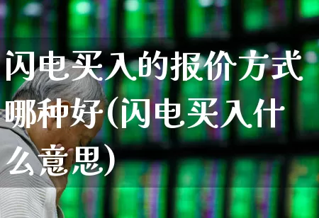 闪电买入的报价方式哪种好(闪电买入什么意思)_https://www.ccit-cctv.com_创业板_第1张